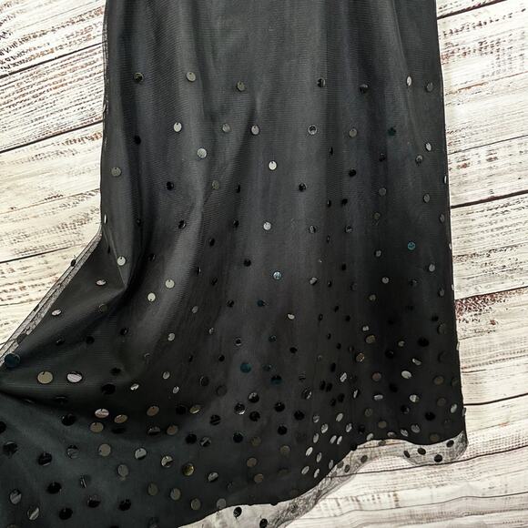 Eliza J Black Tulle and Sequin Spaghetti Strap Dress, EUC, Size 2, MSRP $179 - Picture 5 of 11